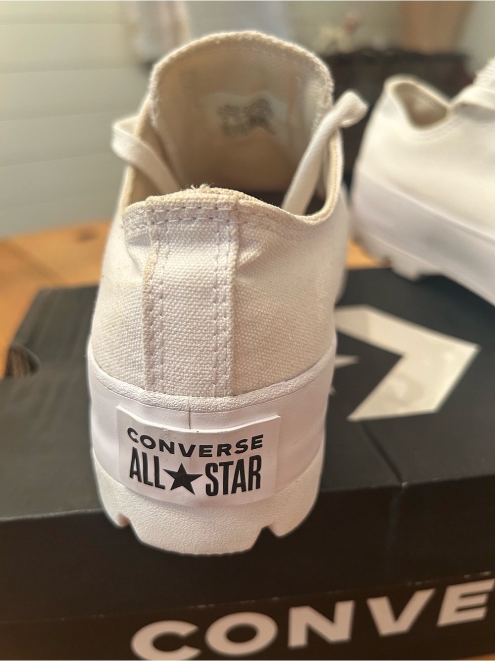 Converse Low Top Platform Sneakers in Off-White - Picture 4 of 10